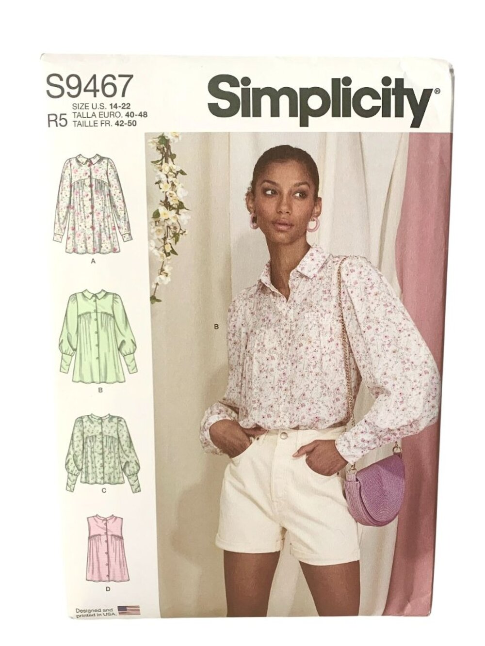 Simplicity 1467 Pattern Misses Tops Sleeveless Long Sleeve Summer Button Up Uncu